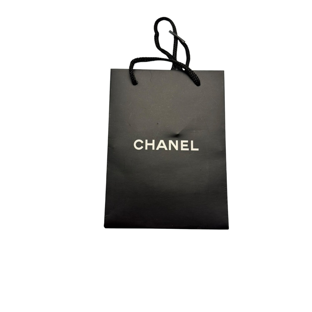 Chanel Small Shopping Bag Black White Logo Luxury Gift Bag Designer Aesthetic